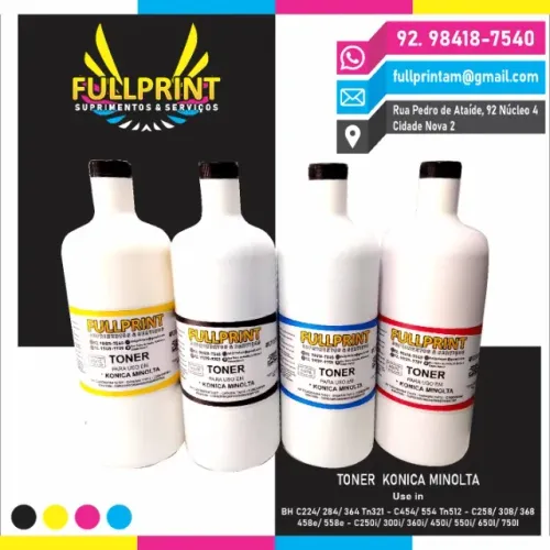 Refil de Toner Konica Bizhub C224/C368/C2500/C308