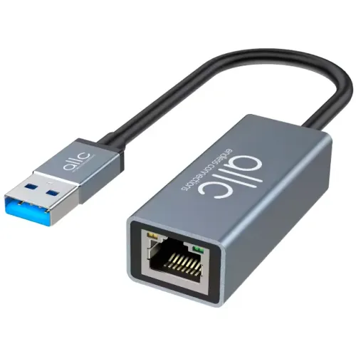 Adaptador Placa de Rede USB 3.0 RJ45 Ethernet Gigabit /1000 em Alumínio - ALLC