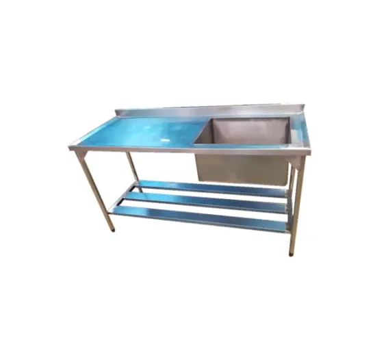 Pia em aço inox com 1 cuba medidas 110x60x90