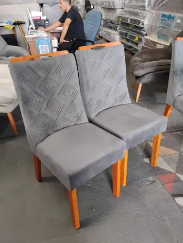 Conjunto 2 Cadeiras Veludo Para Sala De Jantar