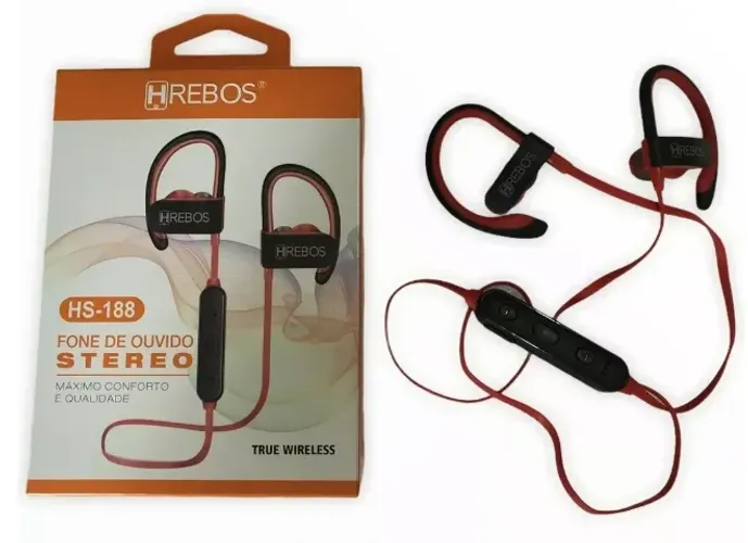 Fone De Ouvido Bluetooth Hrebos HS-188 Stereo