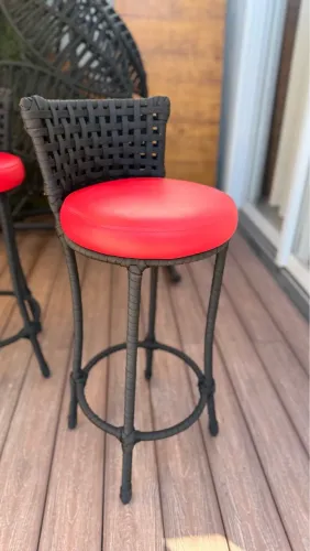 Banquetas toda revestida em tricô nautico 450 cada