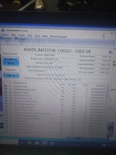 hd M.2 SSD ADATA IM253338 128GB usado