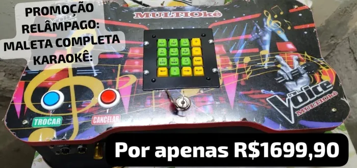 Vendo Karaokê maleta 42D e 16E (24.04.26) promoção RELÂMPAGO 