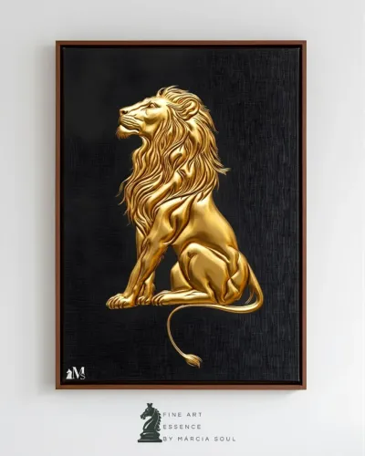 QUADRO DECORATIVO LEÃO 40X60 C/MOLDURA