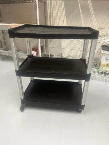 Carrinho Utilitário Triplex 3 Bandejas Preto