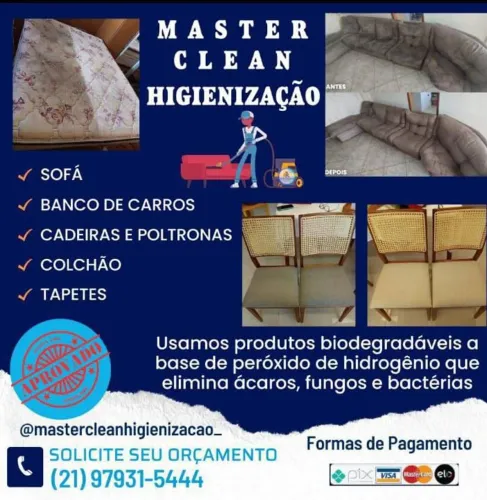 Limpeza e higienização de sofá 