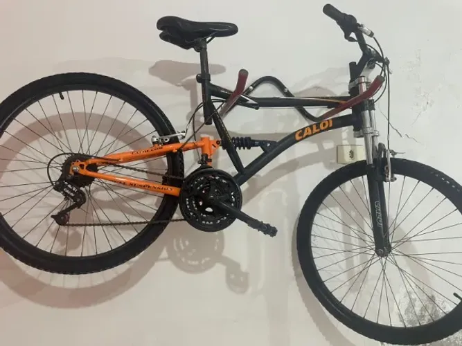 Bicicleta 26 Caloi Xrt Full 21v Preta Laranja