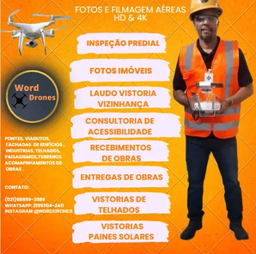  Filmagem e Foto Aérea com Drone HD e 4K