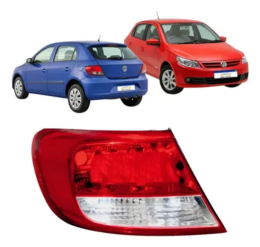 Lanterna Esquerda Vw Gol G5 2009 2010 2011 2012 Cristal Esquerdo/motorista Vermelho