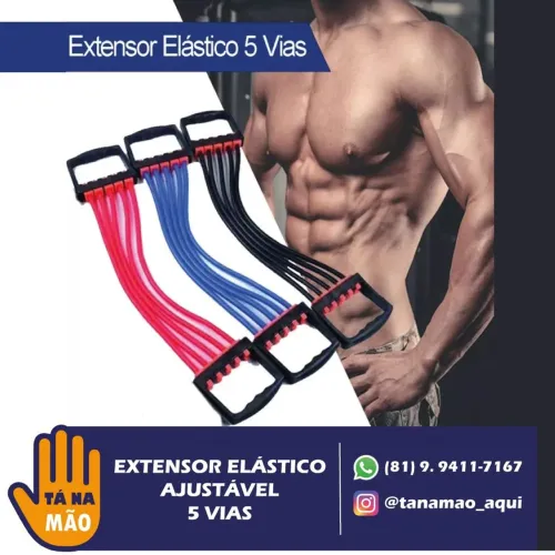 Extensor Elástico Ajustável 5 Vias para Treino em Casa