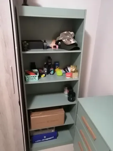 Estante +cômoda + criado mudo verde capim LIMÃO 