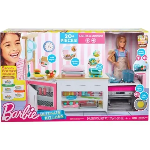 Barbie Cozinha completa Sons e Luzes e Massinha
