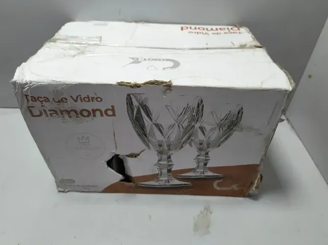 Jogo de Tacas Diamond de Vidro 340ml 4 Unidades Praticasa