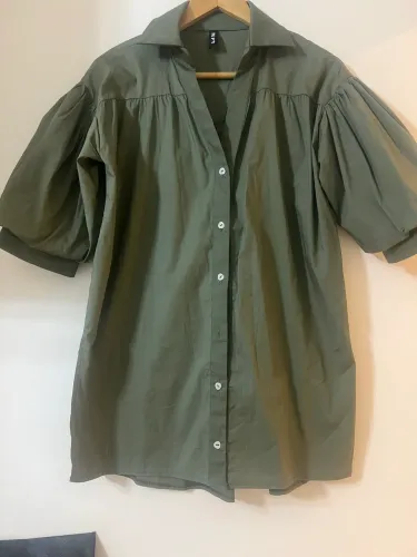 Blusa social meia manga verde