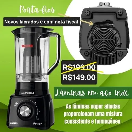 Liquidificador Mondial Turbo Power - NOVO - Lacrado - R$149,00