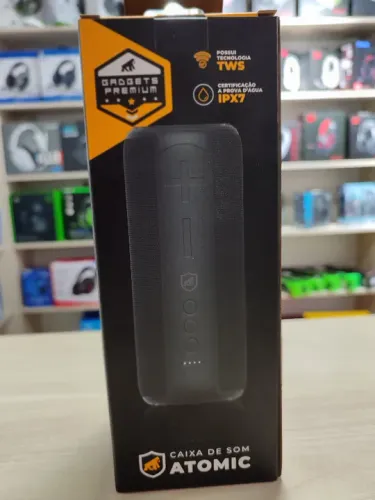 CAIXA DE SOM BLUETOOTH PORTATIL ATOMIC GSHIELD / Nova Lacrada / Loja Fisica