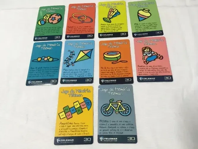 Coleção 10 Cartões Telefônicos Série Jogo de Memória 