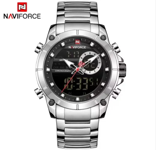 Relógio naviforce original nas versões prata ou dourado 