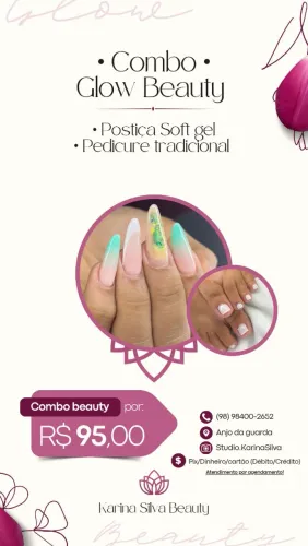 COMBO POSTIÇA SOFT GEL ENCAPSULADO + PEDICURE DECORADO