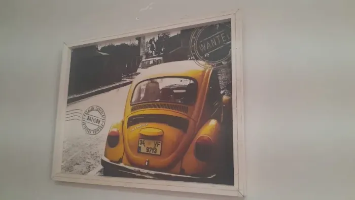 Quadro Decorativo Fusca Amarelo Retro Garagem Bar 42x32cm