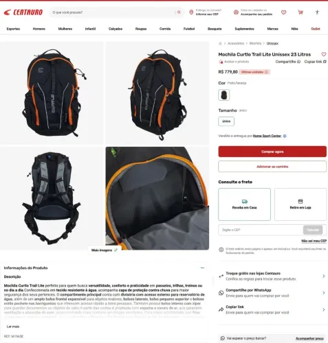 Mochila Curtlo Trail Lite 23 Litros<br>UNISSEX<br>Mochila Curtlo Trail Lite Unissex 23 Litros
