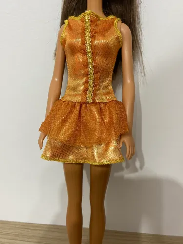 Vestido Barbie Dourado Original