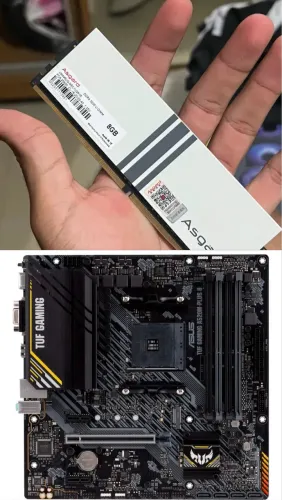 PLACA MAE + MEMORIA RAM/ ASUS TUF GAMING A-520M II PLUS/ ASGARD VALKYRIE 2x8gb RAM.