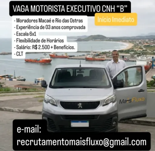 Vaga Motorista Executivo - CNH B - Macaé
