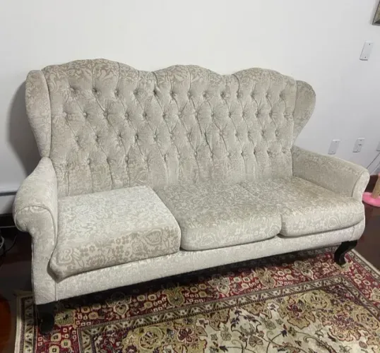 Conjunto sofá estilo Berger, três lugares e duas poltronas