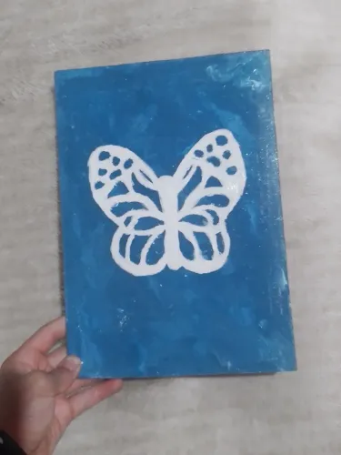 Pintura azul de borboleta