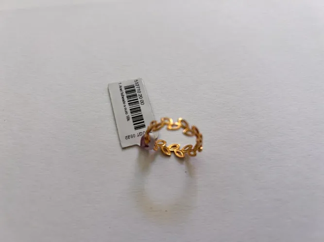 ANEL FOLHAS BANHADO A OURO 18K