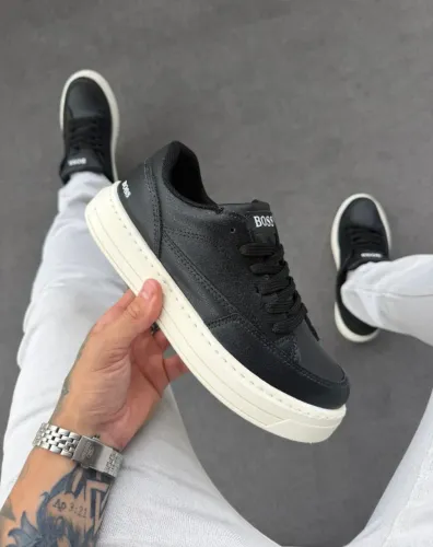 Tênis Casual Masculino Sintético Resistente Hugo Boss Preto/Solado Branco Disponível 38/43