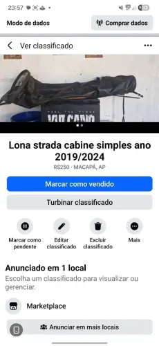 Lona para strada cabine simples ano 2019/2024