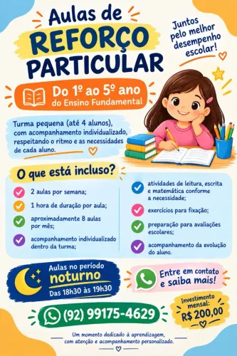 Aulas de Reforço Particular