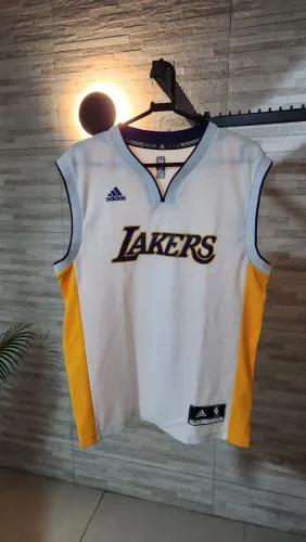 Camisa Vintage Los Angeles Lakers Adidas NBA Original Branca Impecável