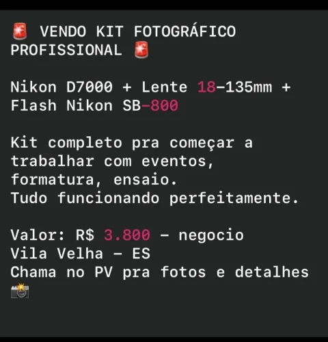 Kit fotográfico profissional