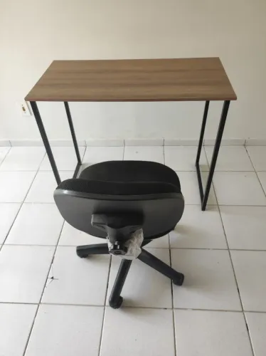 Escrivaninha Industrial Mesa Estudo Aparador Office Aço Mdf