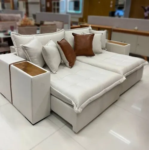 sofá cama retrátil reclinável tebas linho 2.56- FRETE GRATIS / ENTREGA HOJE!!