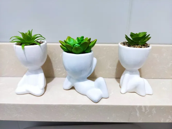Trio de vasos decorativos