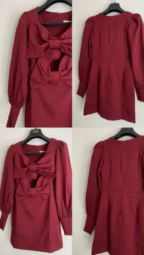 Vestido curto com manga longa