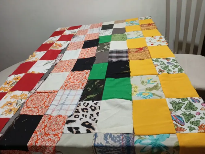 Arte em retalhos colcha 