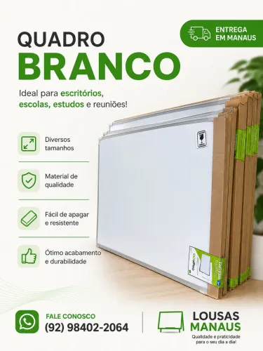Quadro brancos em manaus temos em diversos tamanhos