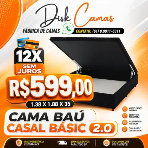 Organização e Conforto em Um Só Produto: Conheça a Cama Baú Casal Basic!
