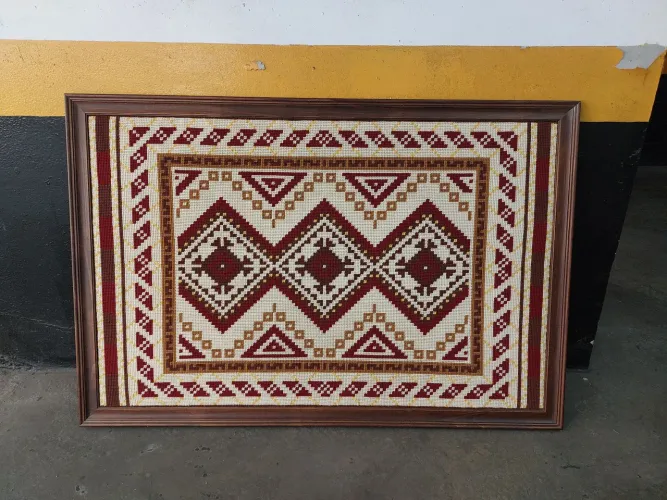 Quadro tela bordada tam. 1,45 x 0,97