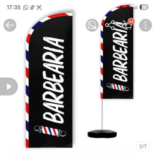 Wind banner pra barbearia 
