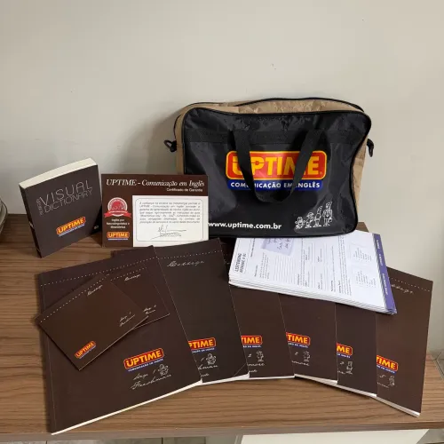 Curso de Inglês Uptime Completo + Livros + Dicionário + Bolsa