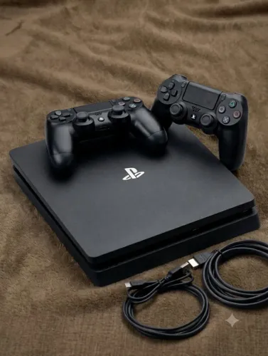 Ps4 pro com 2 controles semi novo