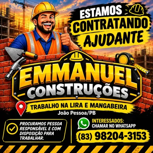 Vaga para ajudante prático e rápido