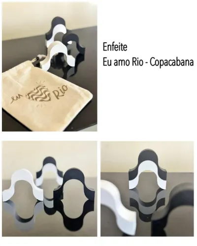 Enfeite de Madeira EU AMO RIO - Copacabana (novo)